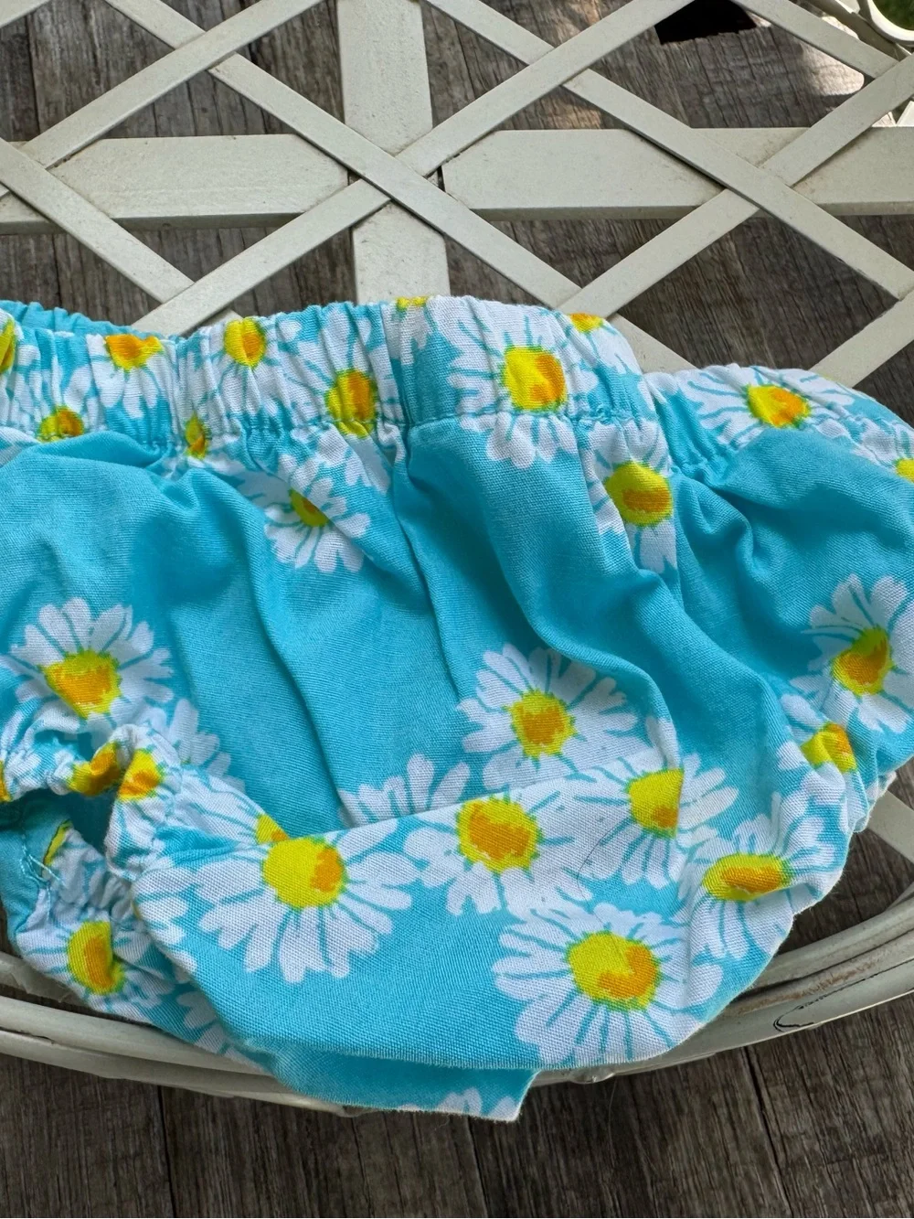 Nannette Baby Turquoise Daisy Sundress with Yellow Bow. Size 0-3 Mo.